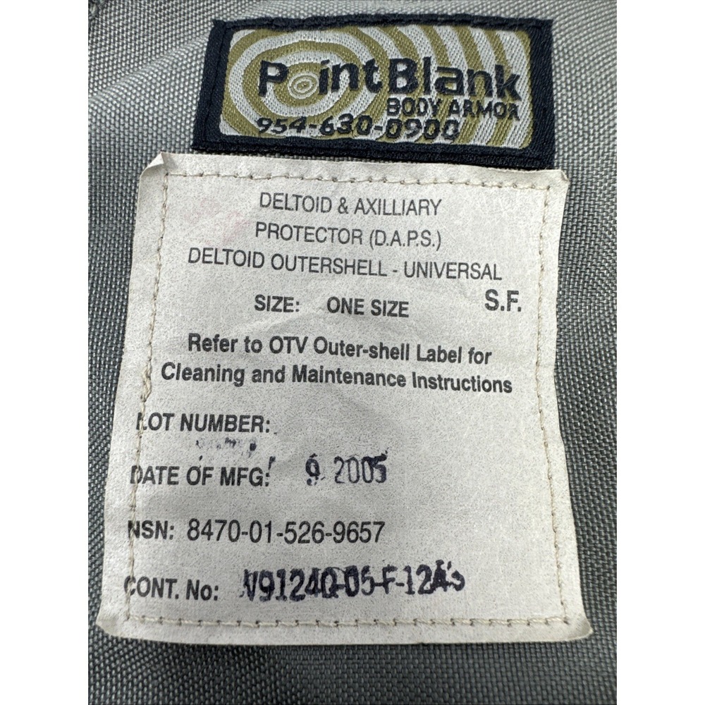 POINT Blank DELTOID & AXILLARY Outershell NSN:8470-01-526-9657 One Size - Picture 2 of 3